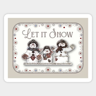 Let it Snow - Three Snowmen Magnet